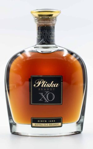 Vinex Preslav Pliska XO – celá fľaša bulharského brandy, predný pohľad, 10-ročné zrenie v dubových sudoch