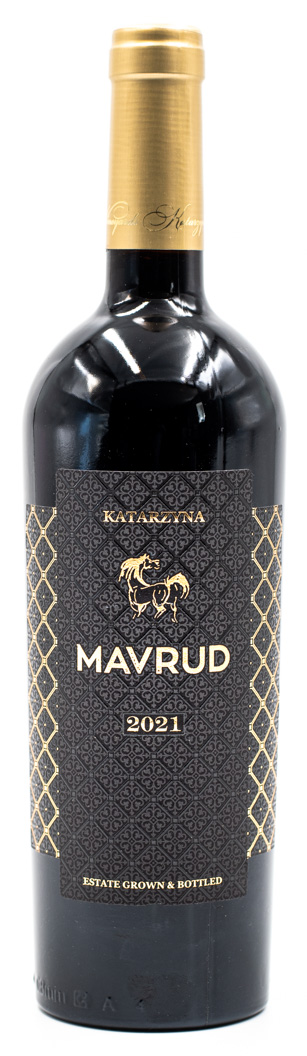 Fľaša bulharského vína Mavrud z vinárstva Katarzyna Estate.