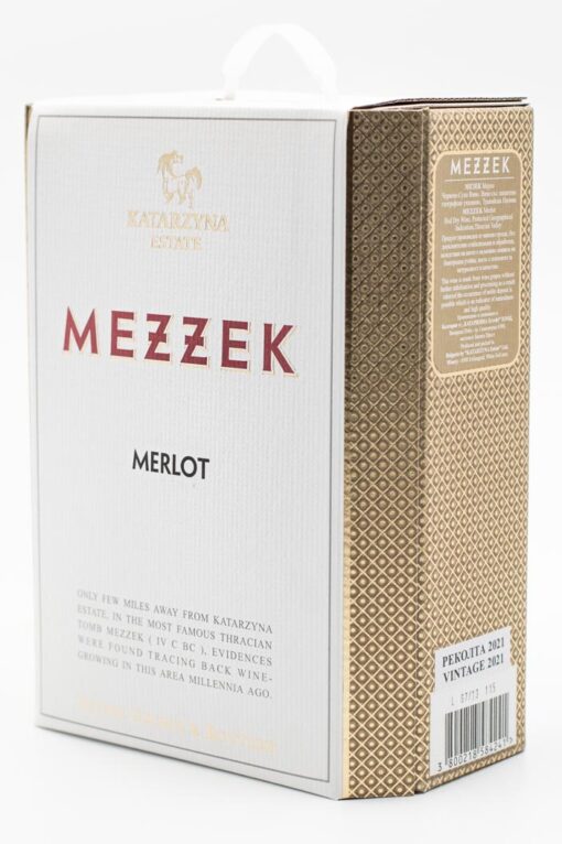 Bulharské víno Mezzek Merlot v balení Bag in Box.