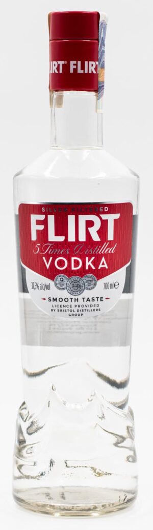 Flirt fľaša prémiovej bulharskej vodky.