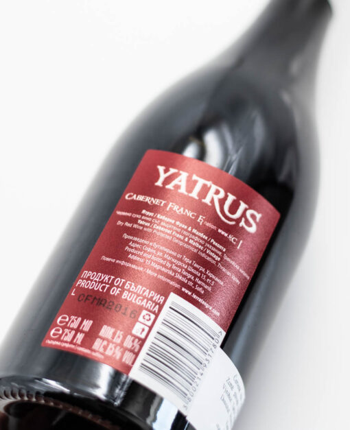 Zadná etiketa červeného vína Terra Tangra Yatrus Cabernet Franc x Malbec