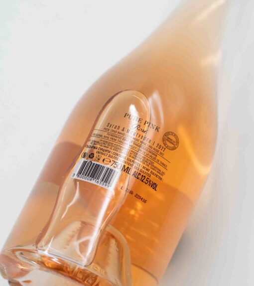 Zadná etiketa bulharského vína rosé Pure Pink Domayne Boyar
